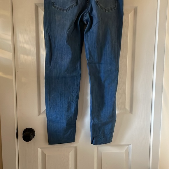 NWOT Just Black Denim mid rise button fly skinny jeans medium wash raw hem - Picture 6 of 10